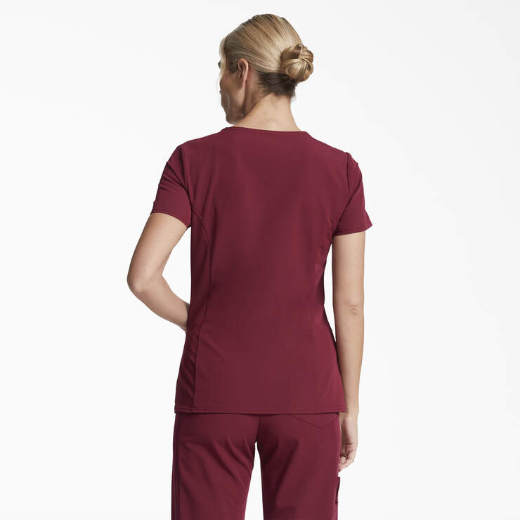 Women's Xtreme Stretch V-Neck Scrub Top - Wine (WIN) image number 2