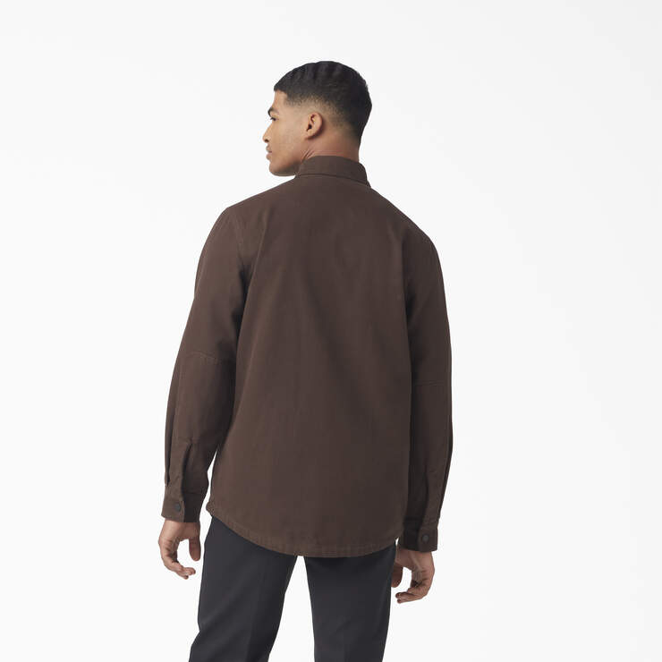 Long Sleeve Flannel-Lined Duck Shirt - Chocolate Brown (CB) image number 2
