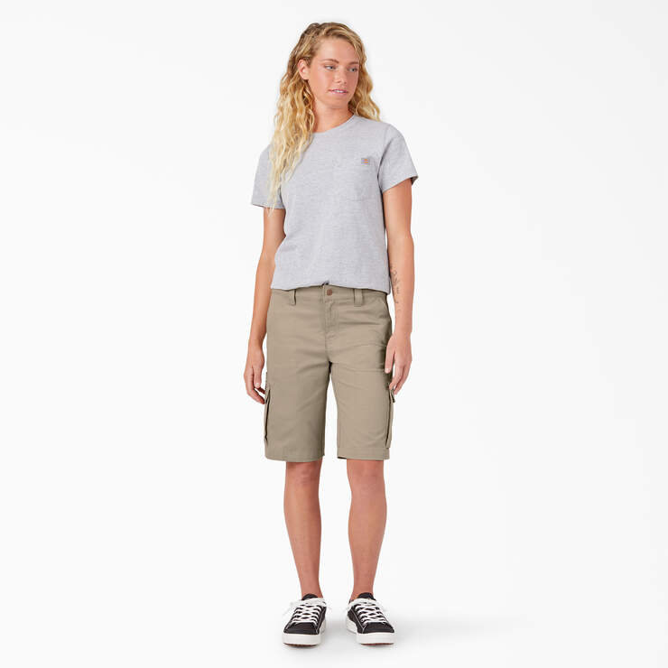 Women's Relaxed Fit Cargo Shorts, 11" - Desert Sand (DS) image number 4