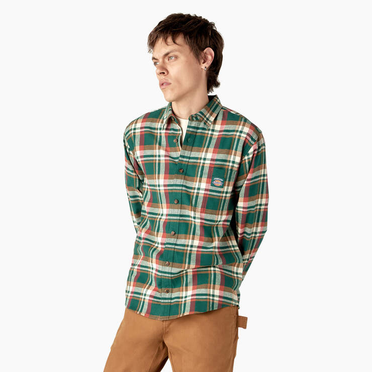 Dickies x Jameson Flannel Shirt - Jameson Green Plaid (A2Z) image number 3