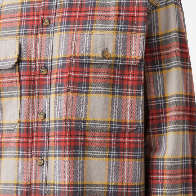 Dickies 1922 Flannel Shirt - Gray/Red Plaid (RAE) image number 5