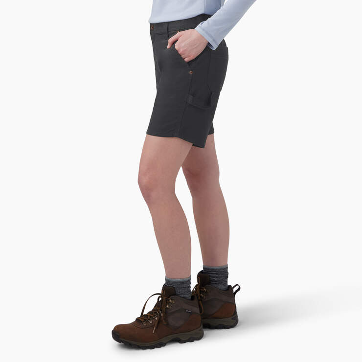 Women’s Duck Carpenter Shorts, 7" - Rinsed Black (RBK) image number 3