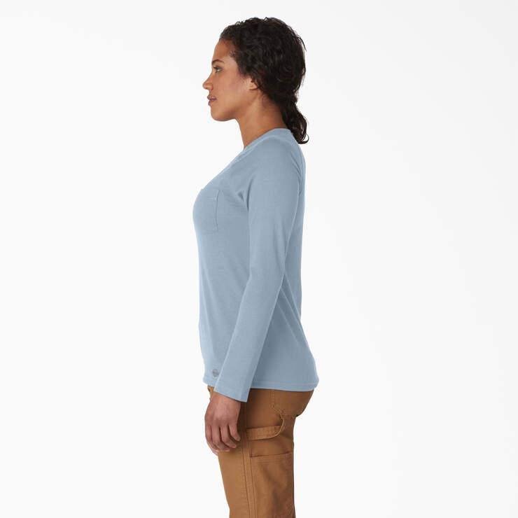 Women's Cooling Long Sleeve Pocket T-Shirt - Fog Blue (FE) image number 3
