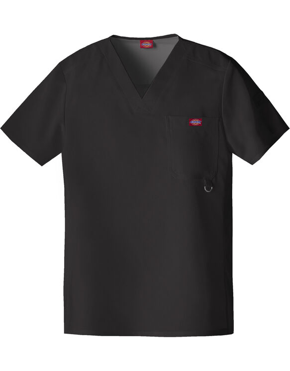 Men's Xtreme Stretch V-Neck Scrub Top - BLACK (BLK)