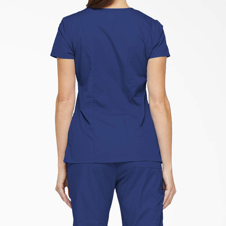 Women's EDS Signature V-Neck Scrub Top - Galaxy Blue (GBL) image number 2