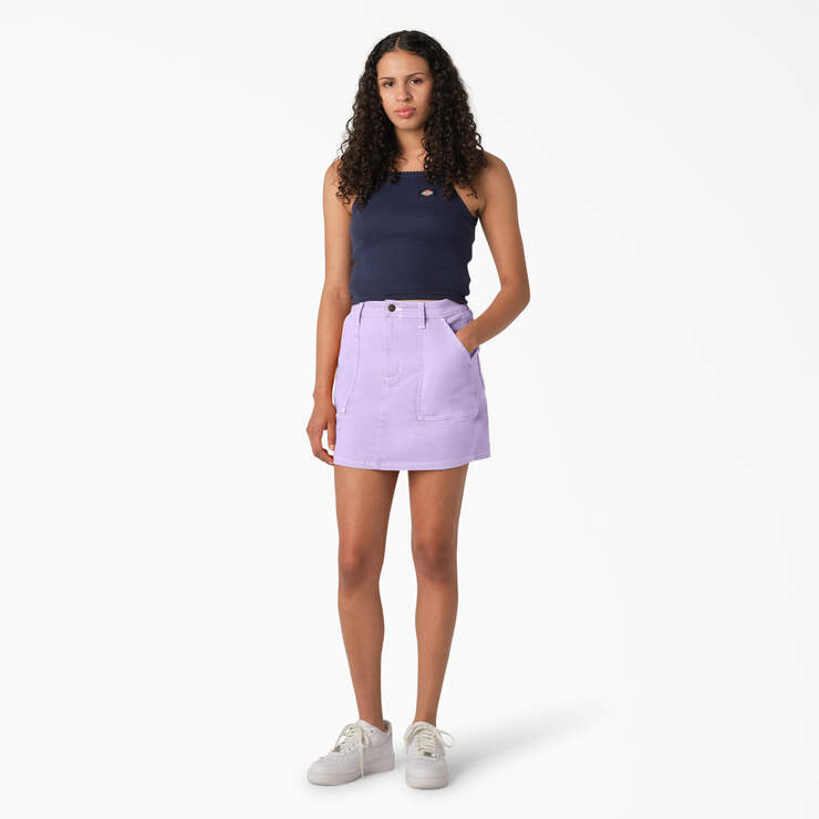Women's High Waisted Carpenter Skirt - Purple Rose (UR2) image number 4