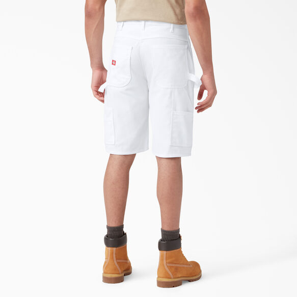 FLEX Relaxed Fit Utility Painter&#39;s Shorts, 11&quot; - White &#40;WH&#41;