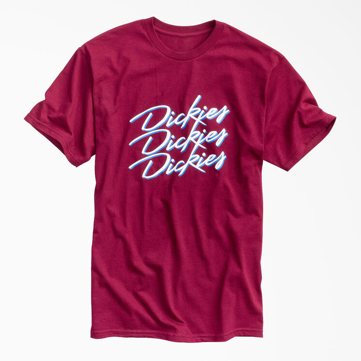 Retro Script Graphic T-Shirt - Burgundy (BY)