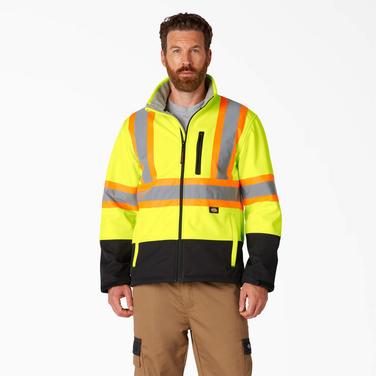 Hi Vis Safety Softshell Jacket - ANSI Yellow (AY) image number 1