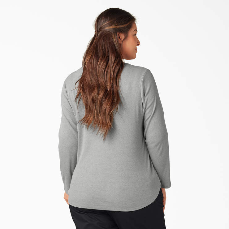Women's Plus Henley Long Sleeve Shirt - Graphite Gray (GAD) image number 2