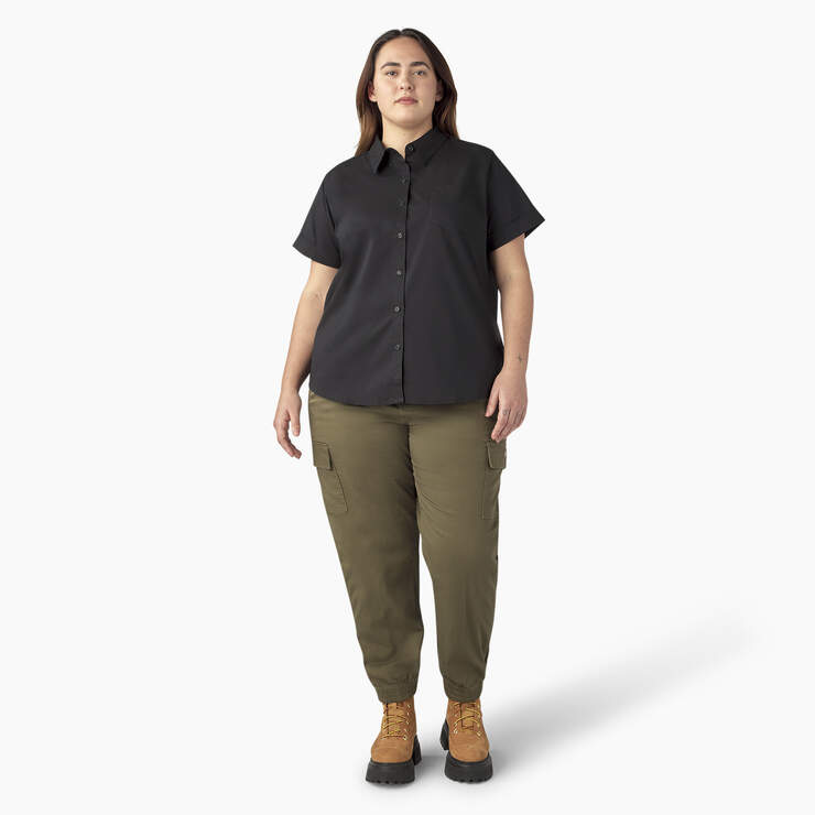 Women’s Plus Button-Up Shirt - Black (BK) image number 5