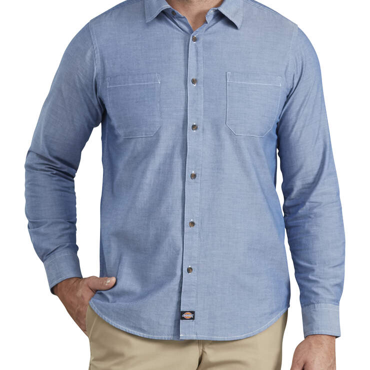 Long-Sleeve Chambray Shirt - Rinsed Light Blue Chambray (RLLC) image number 1