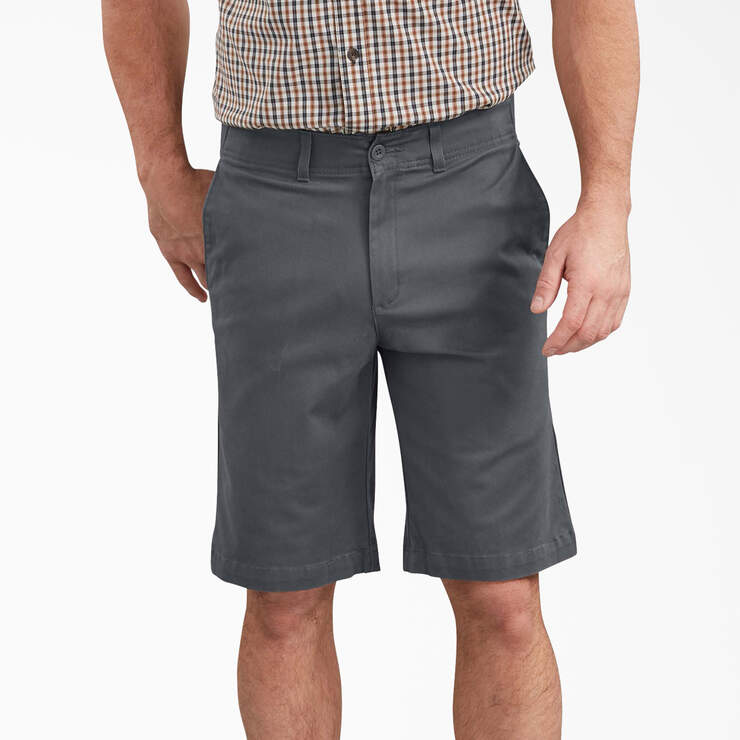 Dickies X-Series Active Waist Shorts, 11" - Rinsed Charcoal Gray (RCH) image number 3
