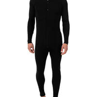 Men's Heavyweight Long Johns Union Suit - Black (BK)