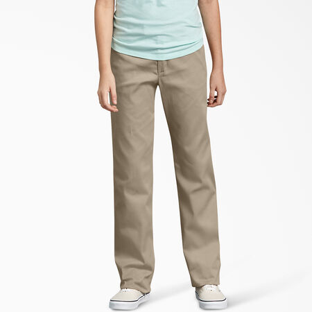 Girls&#39; Slim Fit Pants, 4-20 - Desert Sand &#40;DS&#41;