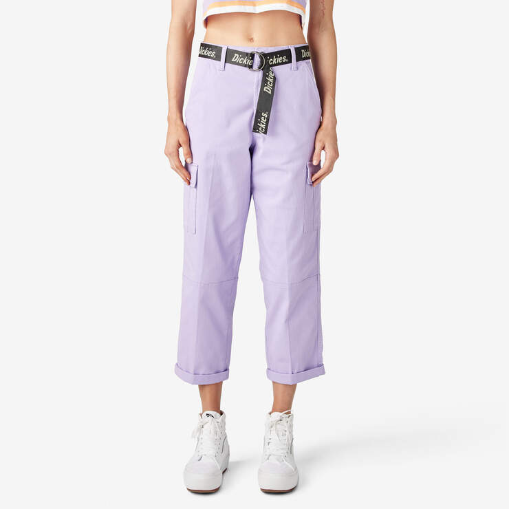 Women's Relaxed Fit Cropped Cargo Pants - Purple Rose (UR2) image number 1
