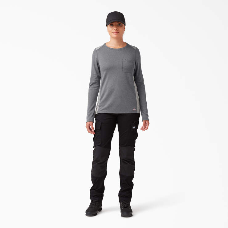 Women's Temp-iQ® 365 Long Sleeve Pocket T-Shirt - Dark Gray Heather (GHF) image number 4