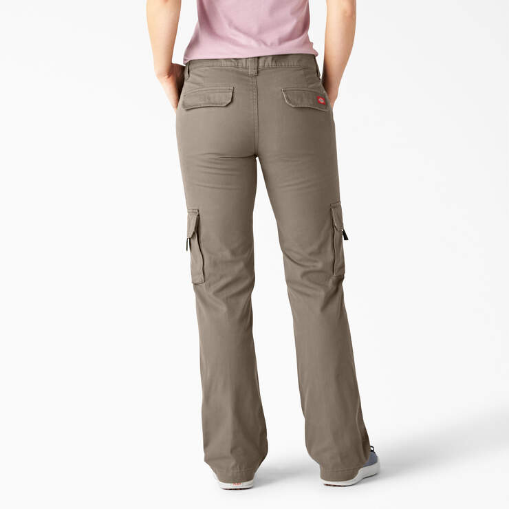 Women's Relaxed Fit Straight Leg Cargo Pants - Rinsed Pebble Brown (RNP) image number 2
