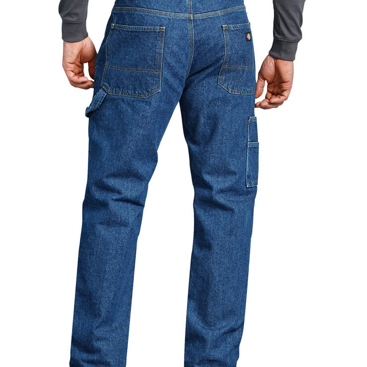 Relaxed Fit Straight Leg Flannel-Lined Carpenter Denim Jeans