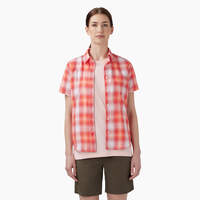 Women’s Plaid Woven Shirt - Coral Herringbone Plaid (RPR)