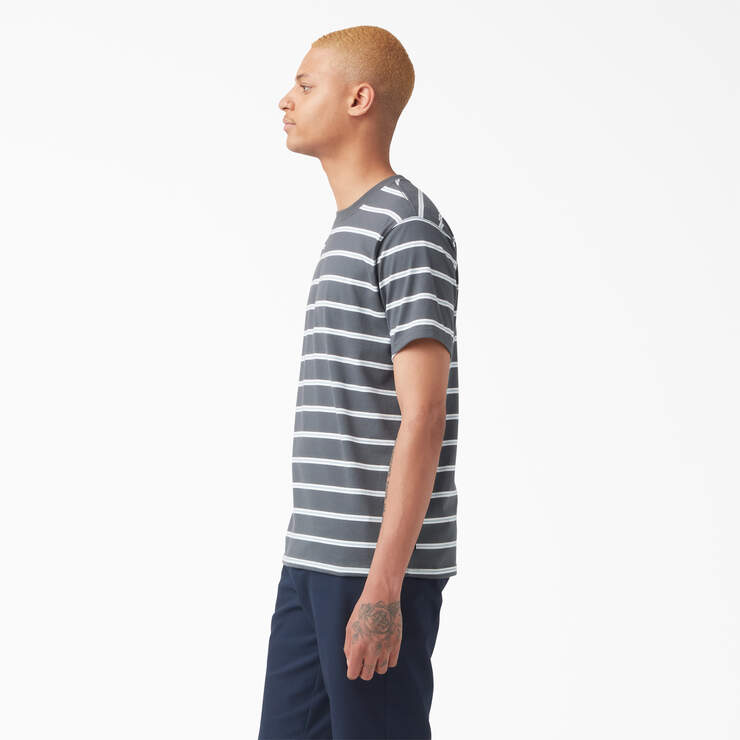 Dickies Skateboarding Striped T-Shirt - Charcoal Mini Stripe (CSM) image number 3