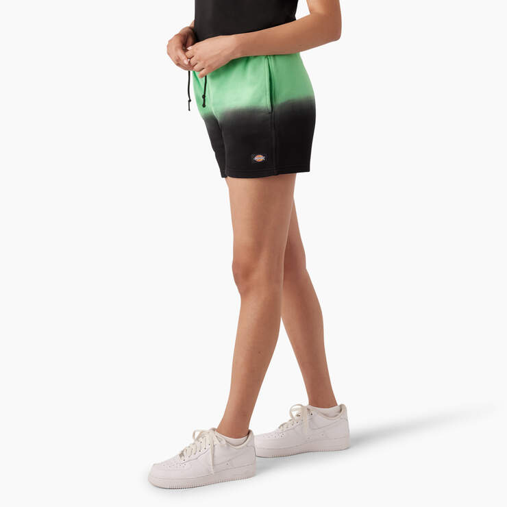 Women's Relaxed Fit Ombre Knit Shorts, 3" - Apple Mint/Black Dip Dye (AMD) image number 3