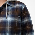 Women&rsquo;s Plus Flannel Hooded Shirt Jacket - Clear Blue/Brown Ombre Plaid &#40;A1G&#41;