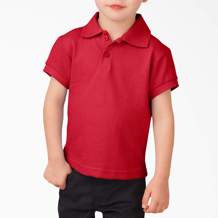 Toddler Piqué Short Sleeve Polo - English Red (ER) image number 1