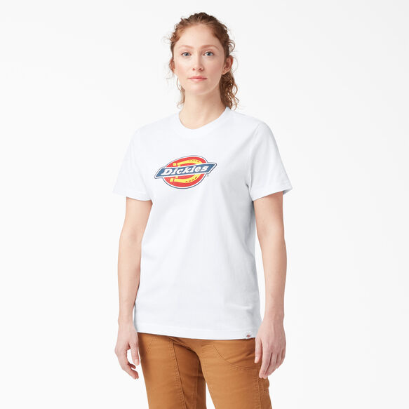 Women S Logo Graphic Cotton T Shirt Dickies Us White L