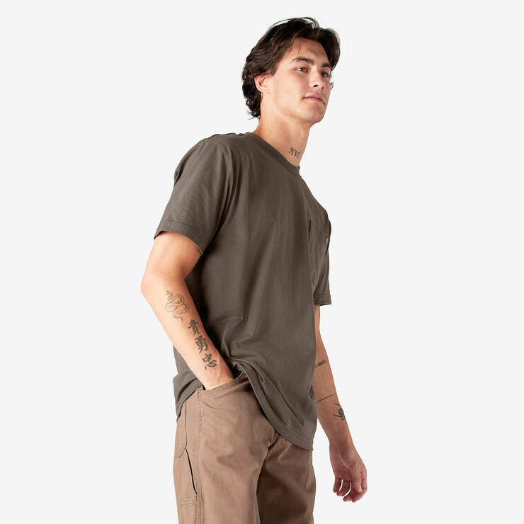 Heavyweight Short Sleeve Pocket T-Shirt - Chocolate Brown (CB) image number 4