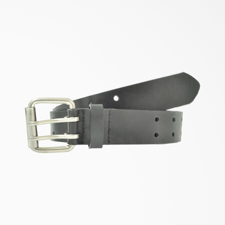 Perforated Leather Double Prong Buckle Belt - Black &#40;BK&#41;
