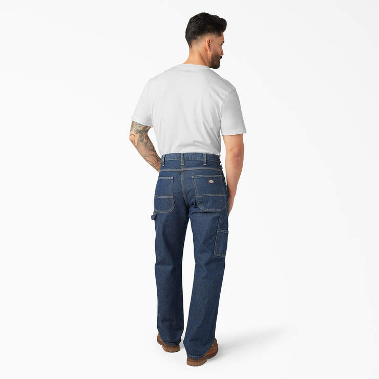 Relaxed Fit Heavyweight Carpenter Jeans - Rinsed Indigo Blue (RNB) image number 6