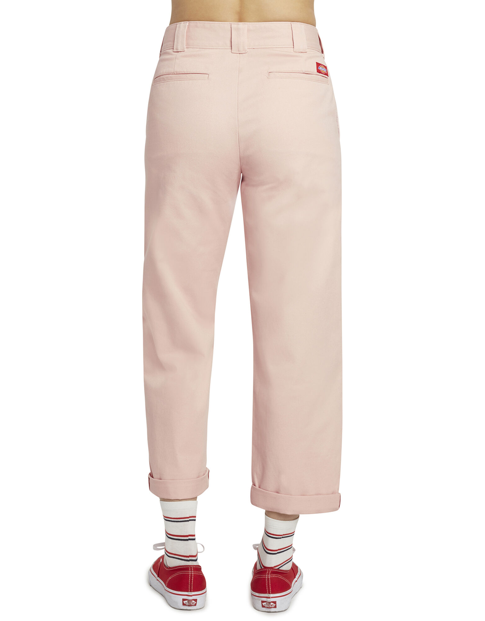 dickies roll hem black crop work pants