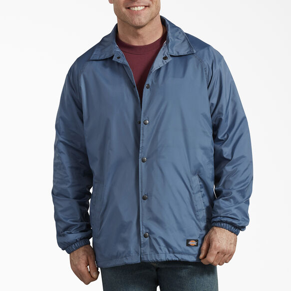 Snap Front Nylon Jacket for Men , Steel Blue L | Dickies