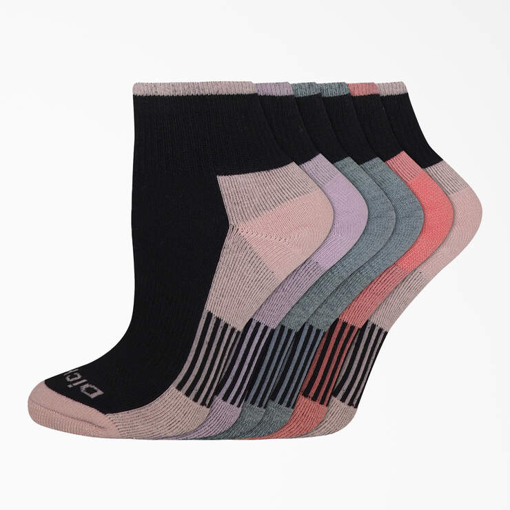 Women's Dri-Tech Quarter Socks, Size 6-9, 6-Pack - Black Combo (XB) image number 1
