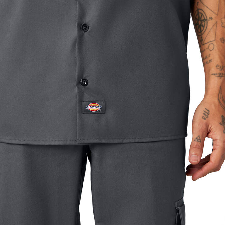 FLEX Relaxed Fit Short Sleeve Work Shirt - Charcoal Gray (CH) image number 13