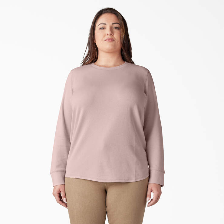 Women's Plus Long Sleeve Thermal Shirt - Peach Whip (P2W) image number 1