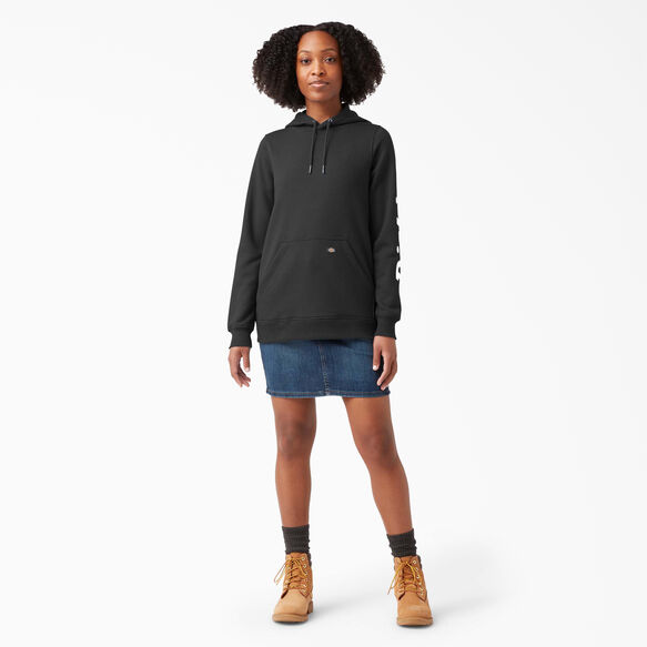 Women&#39;s Heavyweight Logo Sleeve Pullover - Black &#40;KBK&#41;