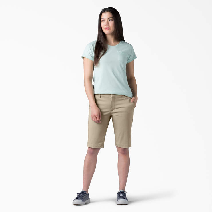 Women's Perfect Shape Straight Fit Bermuda Shorts, 11" - Rinsed Oxford Stone (RDG2) image number 3