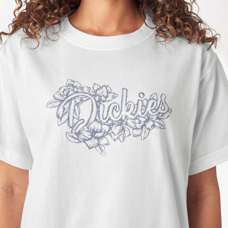 Women’s Floral Graphic Boxy T-Shirt - White (WH) image number 7