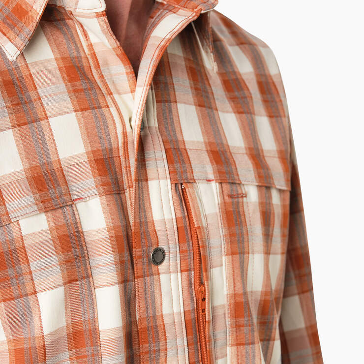 Cooling Long Sleeve Work Shirt - Copper/Brown Plaid (C1W) image number 6
