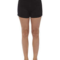 Dickies Girl Juniors' 5-Pocket 2.5" Cuffed Hem High Rise Shorts - Black (BLK)