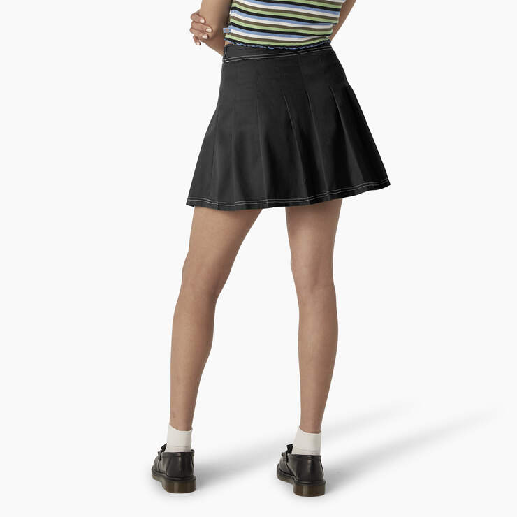 Women's Twill Pleated Skirt - Black (BKX) image number 2