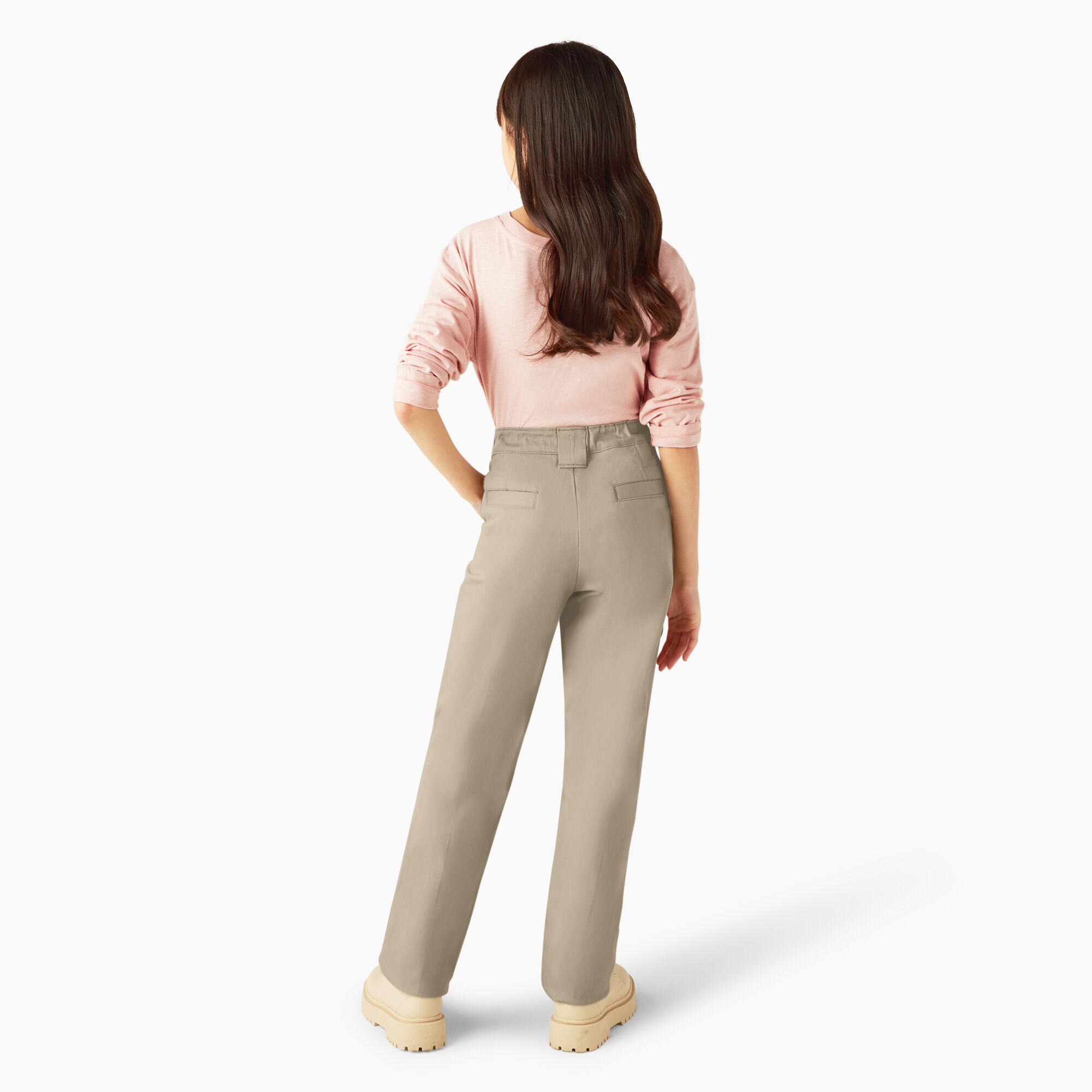 Girls stretch khaki pants shop