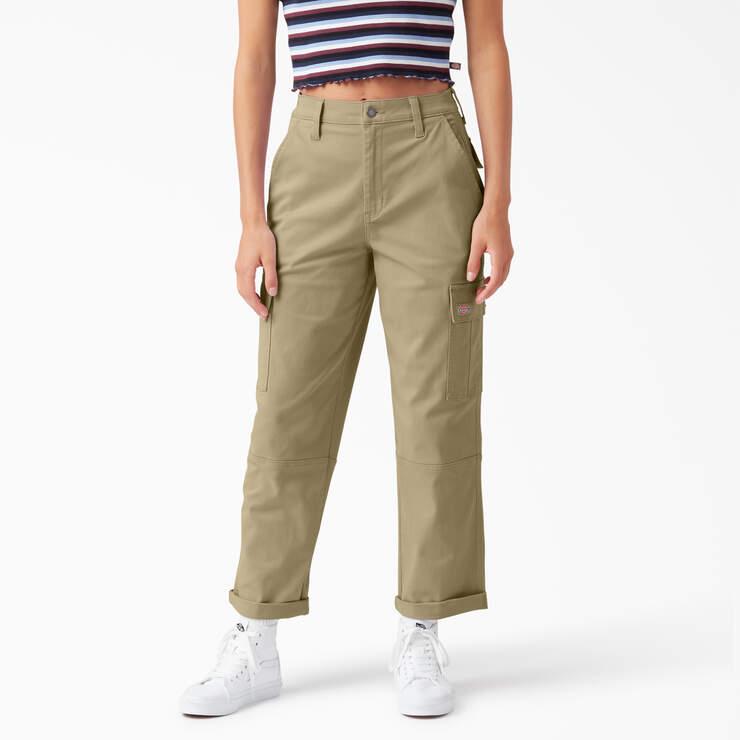 Women's Relaxed Fit Cropped Cargo Pants - Desert Sand (DS) image number 1