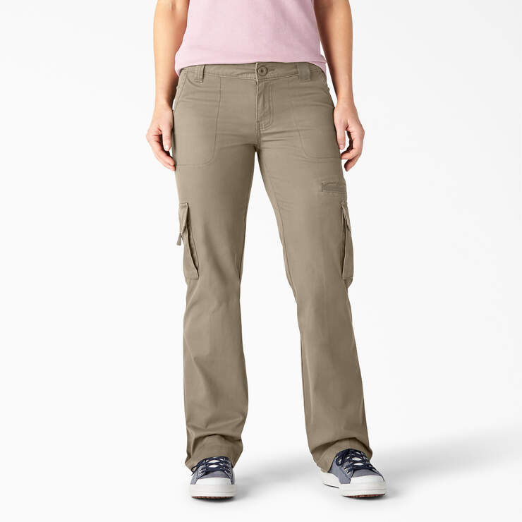 Women's Relaxed Fit Straight Leg Cargo Pants - Rinsed Desert Sand (RDS) image number 1