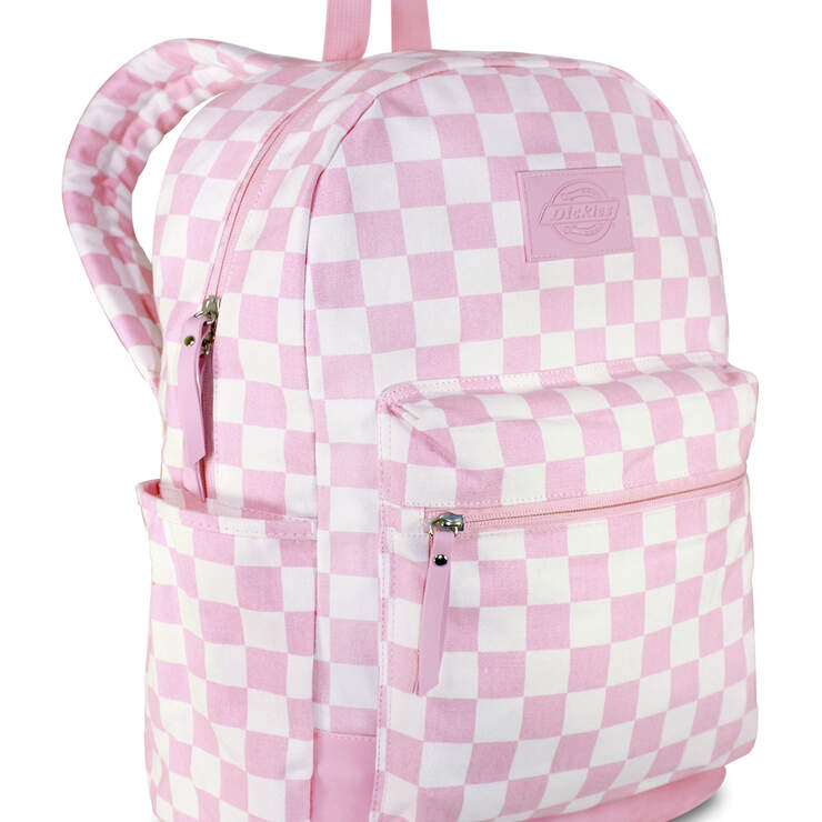 Colton Pink Checkered Backpack - Pink White Checkered (CKW) image number 3