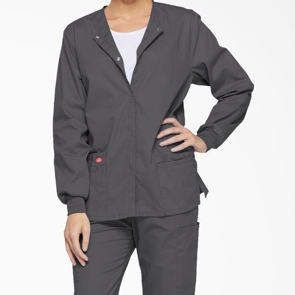 Women's EDS Signature Scrub Jacket - Pewter Gray (PEW)