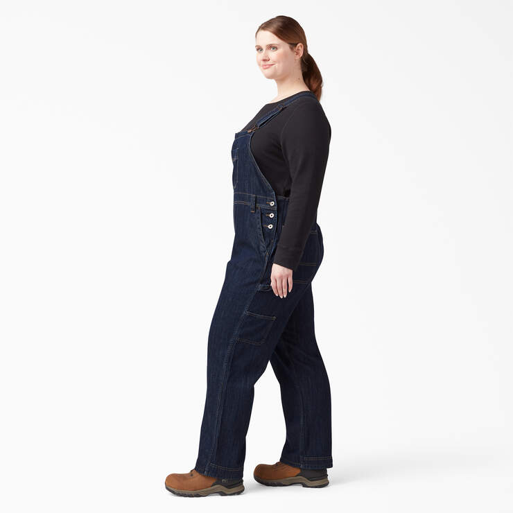 Women's Plus Relaxed Fit Bib Overalls - Dark Indigo (DIB) image number 3