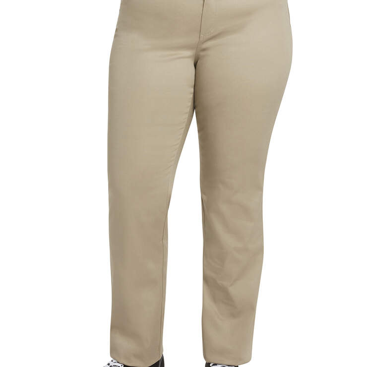 Dickies Girl Juniors' Plus Worker Pants - Khaki (KHA) image number 1